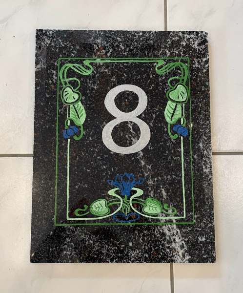 Hausnummer auf Naturstein NSP